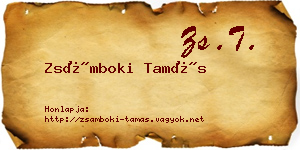 Zsámboki Tamás névjegykártya